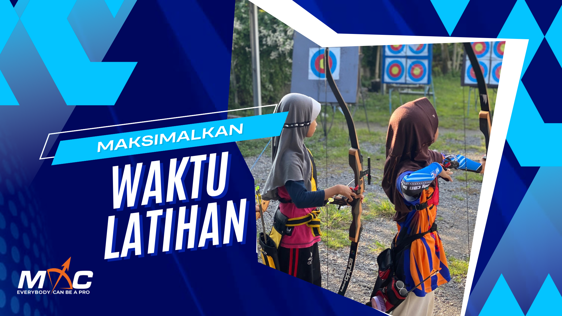 Atlet panahan sedang berlatih fokus untuk memaksimalkan waktu latihan agar hasilnya lebih efektif.